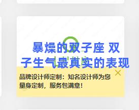 暴燥的双子座 双子生气最真实的表现